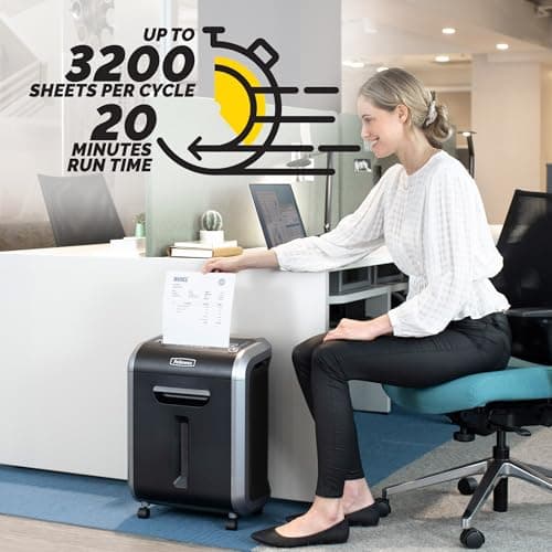 Fellowes ‎Powershred 79Ci 16-Sheet 100% Jam-Proof Heavy Duty Crosscut Paper Shredder Machine for Office and Home, Black/Dark Silver 3227919
