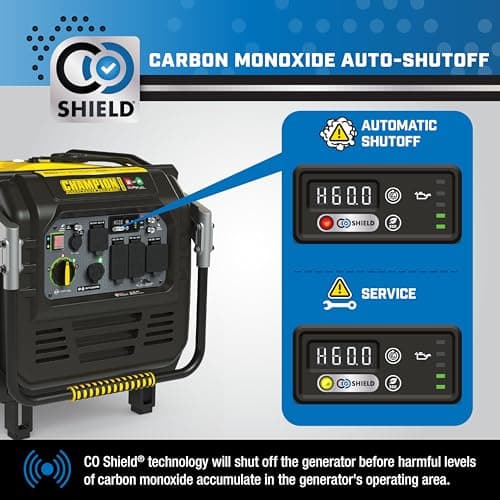 Champion Power Equipment 8500-Watt Electric Start Dual Fuel Home Backup Portable Inverter Generator with Quiet Technology and CO Shield