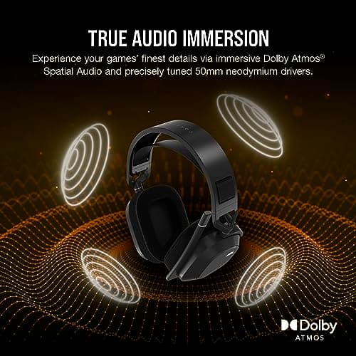 Corsair HS80 MAX Wireless Multiplatform Gaming Headset with Bluetooth – Dolby Atmos – Broadcast Quality Microphone – iCUE Compatible – PC, Mac, PS5, PS4, Mobile – Steel Gray