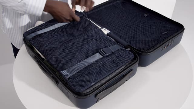 Away Carry-On Luggage, Lightweight Hardside Suitcase with Spinner Wheels, 22 Inch Airline Approved, TSA Lock, Navy Blue