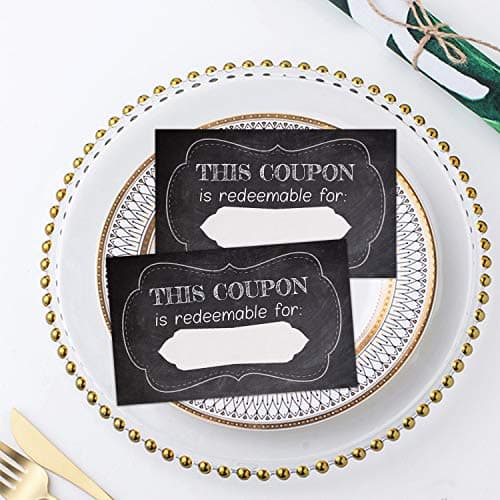 50 Coupon Cards, Coupons for Mom, Wife, Husband, Business, Business Blank Coupons Gift Certificates Vouchers.
