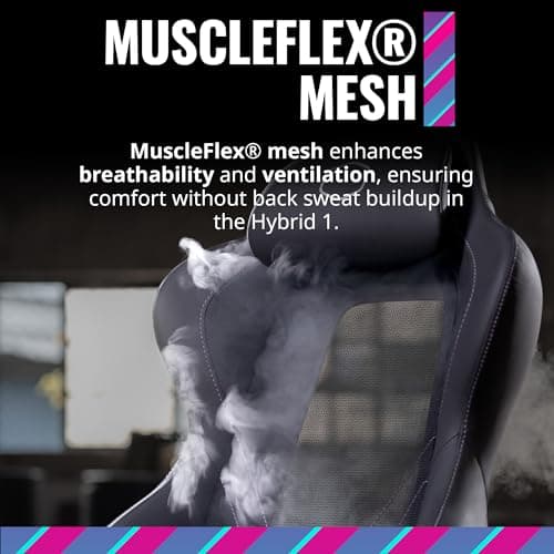 Cooler Master Hybrid 1 Ergonomic Gaming Chair MuscleFlex® Mesh, Cold-Molded Foam, Steel Frame | Aluminum Base. 180 Reclining, Adjustable Lumbar Support | Gas Lift, 360° Swivel for PC Game | Office
