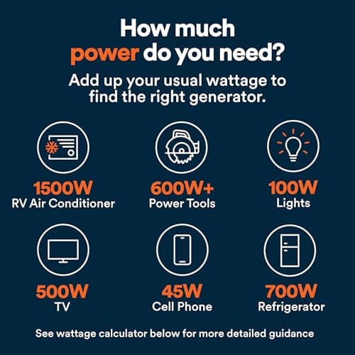 Generac 5,200-Watt Dual-Fuel Portable Inverter Generator - Gas and Propane Compatible - Compact and Lightweight Design - Clean, Stable Power - COsense Technology - Orange/Black - 50 State Compliant