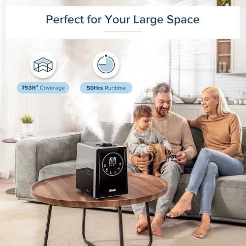LEVOIT LV600HH 6L Warm and Cool Mist Ultrasonic Humidifier, Rapid Humidification for Bedroom Large Room, Essential Oil Diffuser, Humidity Setting with Built-in Sensor, Auto Mode, Timer, Remote Control