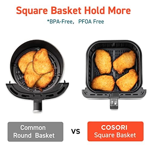 COSORI Air Fryer Pro Smart 5.8QT that Roast, Bake, 3-Way Control, 12-IN-1 Customizable Functions, Online Recipes, Detachable Basket, Works with Alexa & Google Assistant