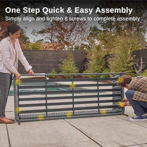 EAST OAK Life Chatter Outdoor Sofa, Outdoor Furniture 3 Seats with Waterproof Thick Cushions, Modern Patio Sofa Deep Seating for Outdoor Garden Porch Blackyard, Earth Black & Misty Grey