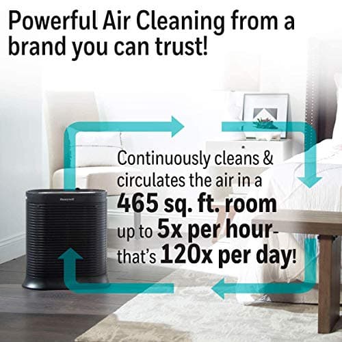 Honeywell HPA300 HEPA Air Purifier for Extra Large Rooms - Microscopic Airborne Allergen+ Dust Reducer, Cleans Up To 2250 Sq Ft in 1 Hour - Wildfire/Smoke, Pollen, Pet Dander – Black