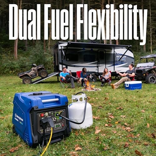 Westinghouse 5000 Peak Watt Super Quiet Dual Fuel Portable Inverter Generator, Remote Electric Start, Gas & Propane Powered, RV Ready, CO Sensor, Parallel Capable
