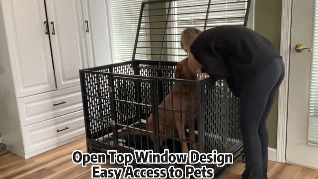 48/42/38 Inch Heavy Duty Dog Crate with Wheels, Folding Metal Big Dog Cage for Large and Medium Dogs, Extra Large XL XXL Indestructible Dog Crate with Removable Tray.
