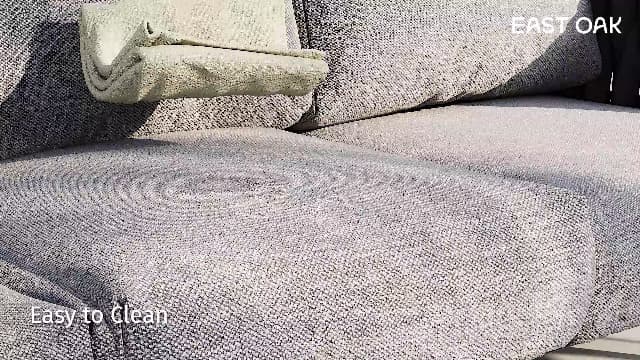 EAST OAK Life Chatter Outdoor Sofa, Outdoor Furniture 3 Seats with Waterproof Thick Cushions, Modern Patio Sofa Deep Seating for Outdoor Garden Porch Blackyard, Earth Black & Misty Grey