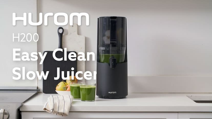Hurom H-200 Electronic Slow Juicer Machine (Silver) - Self Feeding w Big Mouth Hopper to Fit Whole Fruits & Vegetables - Healthy Living - Easy Rinse Clean No Scrub BPA Free Easy Assembly