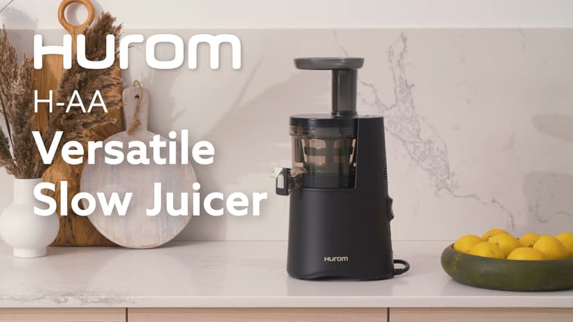 Hurom H-AA Cold Press Juicer Machine, Easy to Clean Masticating Slow Juicer, Coarse Strainer, Adjustable Lever, Minimal Juice Pulp, High Nutrient Extraction (Black)