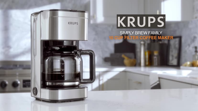 KRUPS Newer Model Drip Coffee Maker, 10-Cup, Silver