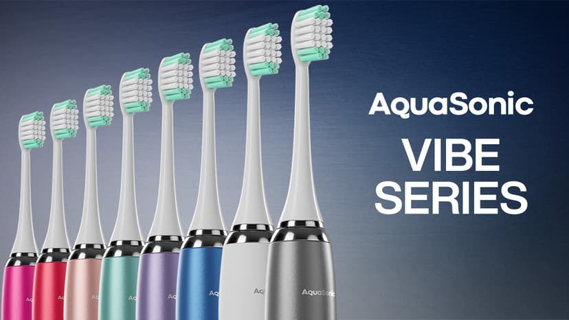 Aquasonic Vibe Series Ultra-Whitening Toothbrush – ADA Accepted Electric Toothbrush - 8 Brush Heads & Travel Case – 40,000 VPM Motor & Wireless Charging - 4 Modes w Smart Timer – Satin Rose Gold
