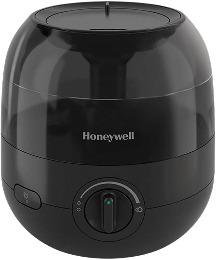 Honeywell HUL525BC Mini Mist™ Ultrasonic Cool Mist Humidifier, Black, with Essential Oil Tray, Variable Output Control, Auto Shut-off, Ultra Quiet Operation, Directional Mist Outlet, Cool Visible Mist