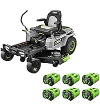 EGO Power+ Electric Riding Lawn Mower, 42" Deck with Zero Turn Radius, Includes (4) 56V 12.0Ah Batteries and Charger - ZT4205S
