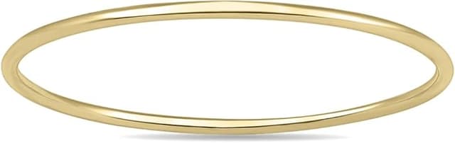 Skinny Thin Domed Stackable 14K Yellow Gold Band (.75 mm) - Size: 5.0