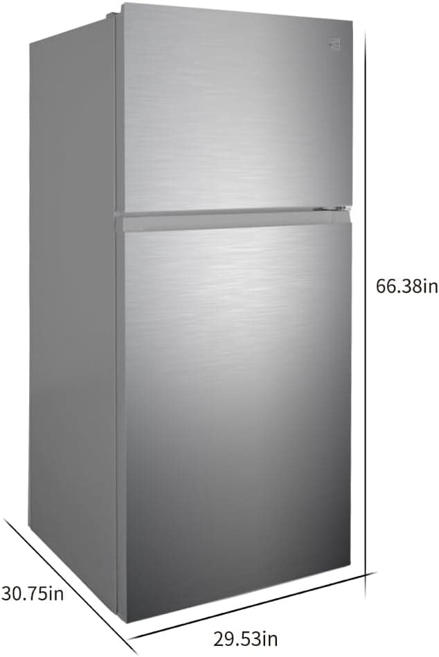 Kenmore 30 in. 18.2 cu. ft. Capacity Refrigerator/Freezer with Adjustable Glass Shelving, Humidity Control Crispers, Gallon Door Bins, ENERGY STAR Certified, Fingerprint Resistant Stainless Steel