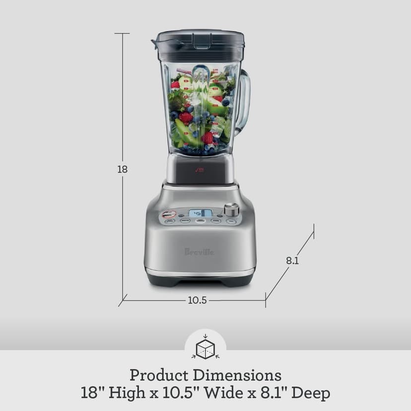 Breville BBL920BSS Super Q Commercial-Grade Home Blender, Brushed Stainless Steel
