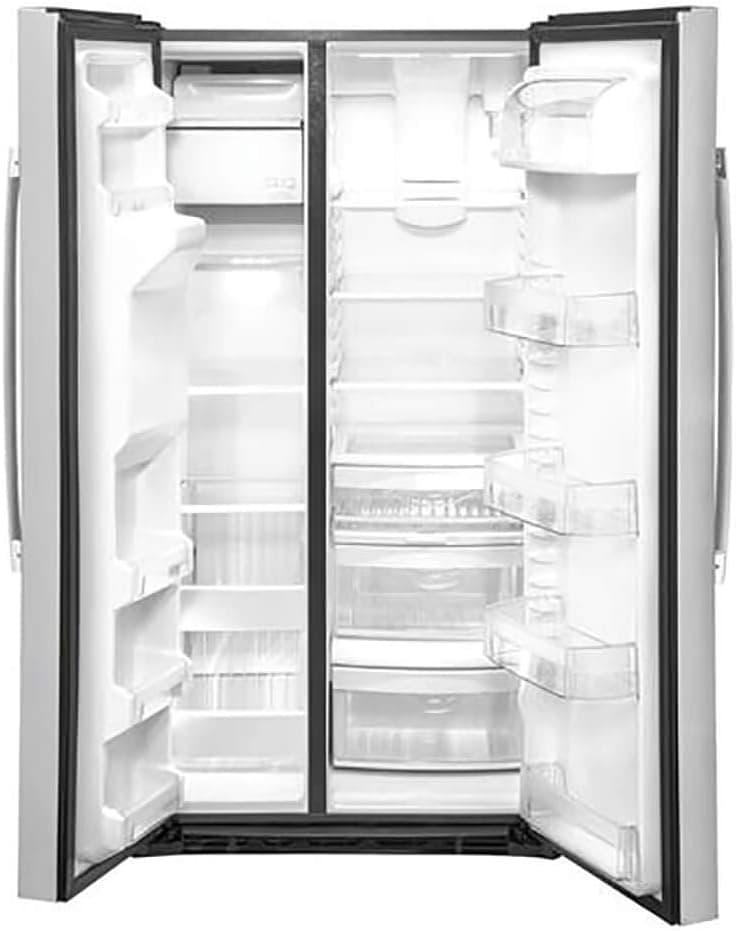 GE GSS25IYNFS 36" Side by Side Refrigerator with 25.14 cu. ft. Total Capacity Showcase LED Lighting and Hidden Hinge in Stainless Steel