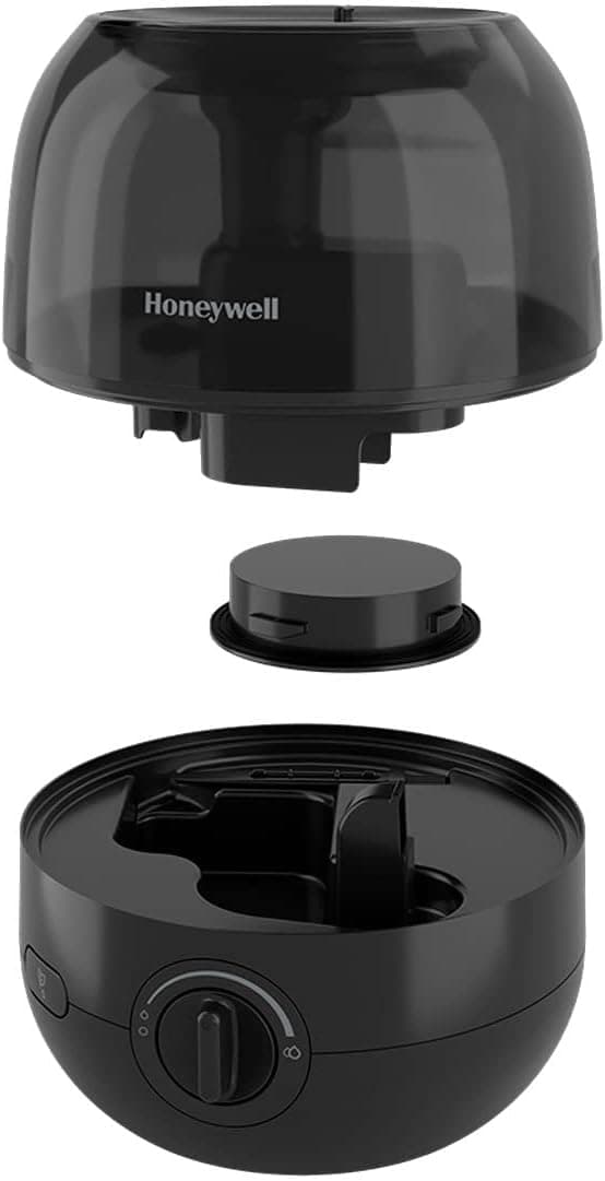 Honeywell HUL525BC Mini Mist™ Ultrasonic Cool Mist Humidifier, Black, with Essential Oil Tray, Variable Output Control, Auto Shut-off, Ultra Quiet Operation, Directional Mist Outlet, Cool Visible Mist