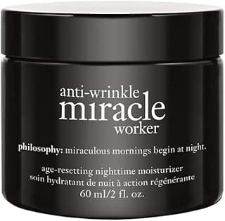 philosophy anti-wrinkle miracle worker line-correcting overnight cream face moisturizer - with vitamin C & hyaluronic acid - counteracts stress-induced damage for smoother skin - 2 fl oz
