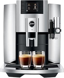 Jura E8 Automatic Coffee Machine with 17 Programmed Specialties, 2.8-Inch Display, and Professional Aroma Grinder (Chrome, Renewed)