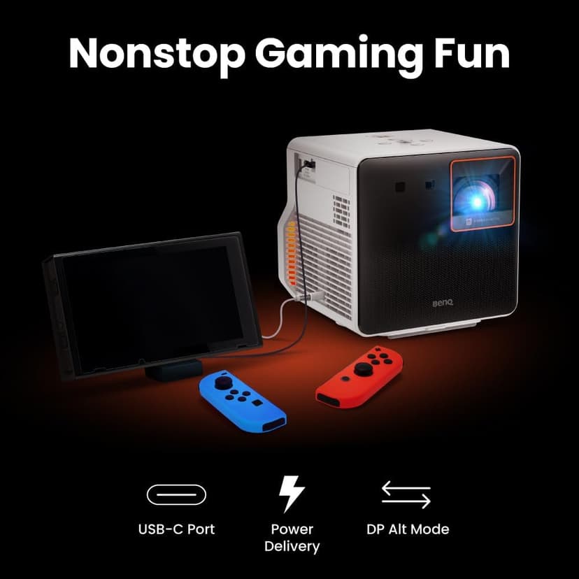 BenQ X300G | Portable 4K Gaming Projector | 4ms Response Time | LED 2000 Lumens | Short Throw | 3D Auto Keystone| Buit-in Game Modes | Charge & Display USB-C | Android TV w/ Built in 16W speaker