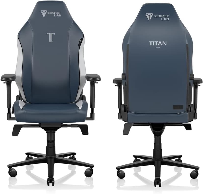 Secretlab Titan Evo Royal Gaming Chair - Reclining, Ergonomic & Comfortable Computer Chair with 4D Armrests, Magnetic Head Pillow & 4-Way Lumbar Support - Blue - Leatherette