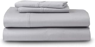 GhostBed King Cooling Supima Cotton and Tencel Luxury Sheet Set - Wrinkle Resistant with Deep Pockets, 6 Piece, Gray