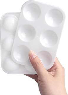 Tamaki 8 PCS White Plastic Paint Tray Palettes, Watercolor Palette Painting Tray for Painting Party, DIY Craft and Art Painting