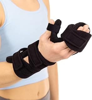 BraceAbility Soft Resting Hand Splint - Stroke Brace Right or Left Hand Immobilizer for Finger Contractures, Post-Surgery Recovery, Carpal Tunnel Syndrome, Ulnar Nerve Damage Relief (M - Left)