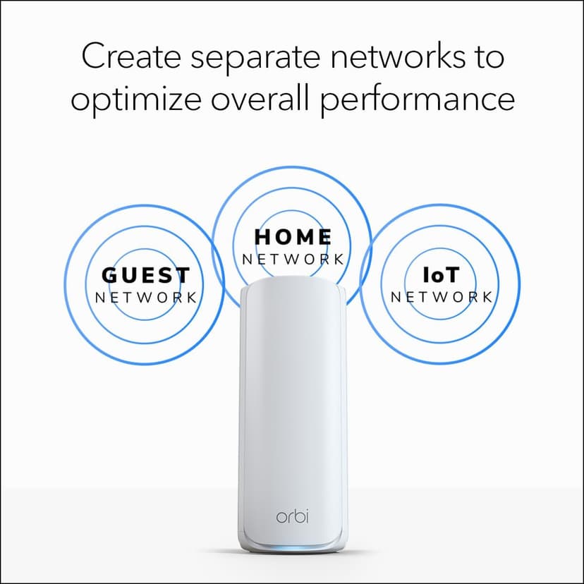 NETGEAR Orbi 770 Series Tri-Band WiFi 7 Mesh Network System (RBE772) - Router + 1 Satellite Extender, Security Features, Up to 11Gbps, Covers up to 5,500 sq.ft., 100 Devices, 2.5 Gig Internet Port