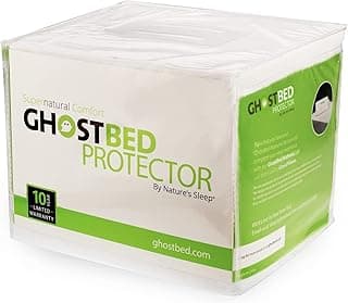 GhostBed Water Resistant Mattress Protector Cover - Noiseless, Lightweight, Breathable and Plastic-Free - Split King White