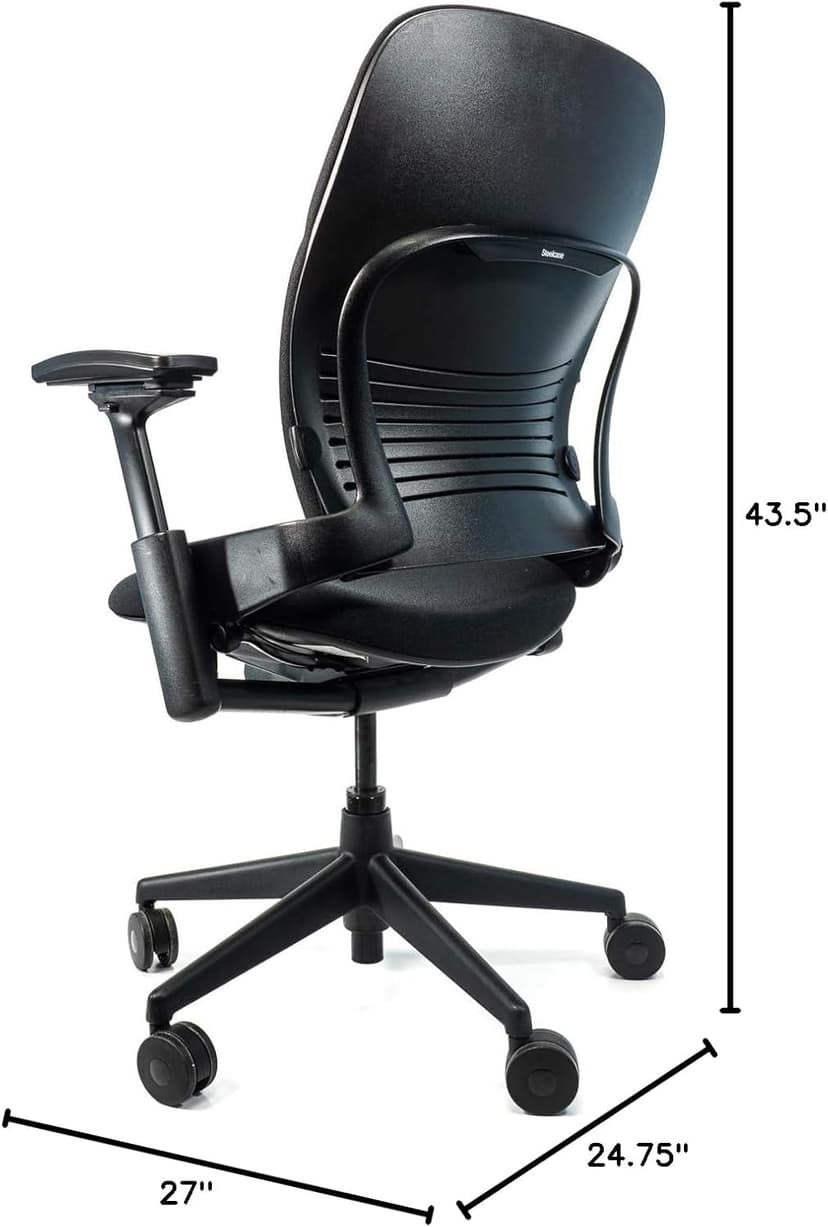 Steelcase Leap V2 Office Chair (Black Fabric) - Remanufactured - 12-Year Warranty (Fully Adjustable, Ergonomic, Furniture for The Workplace and Home Office)