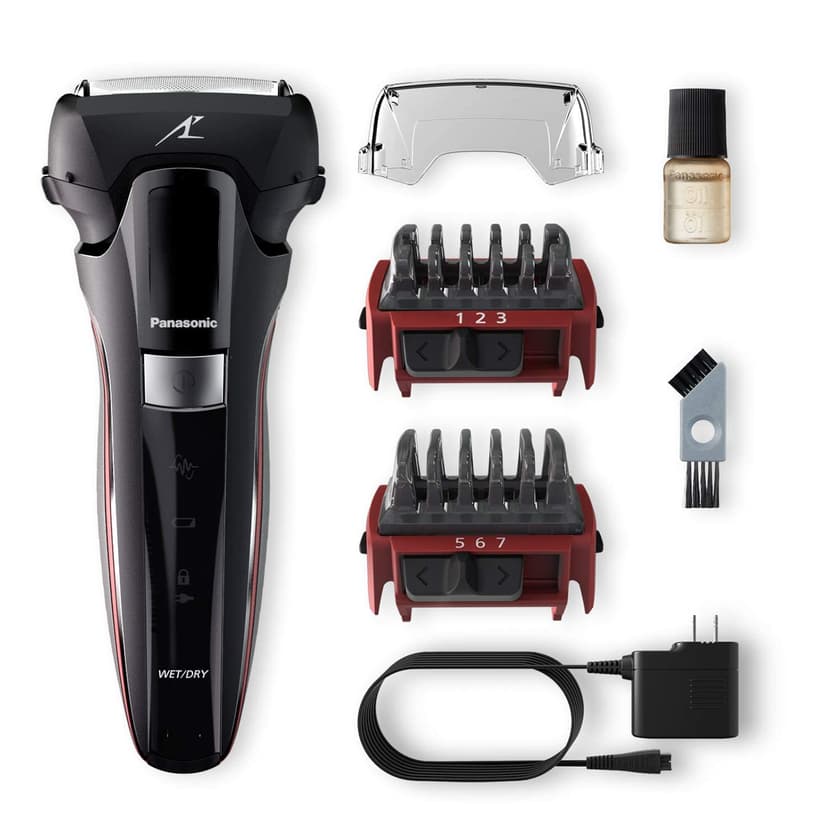 Panasonic Hybrid Wet Dry Shaver, Trimmer & Detailer with Two Adjustable Trim Attachments, Pop-up Precision Detail Trimmer & Shave Sensor Technology, Cordless Razor for Men, ES-LL41-K, Black
