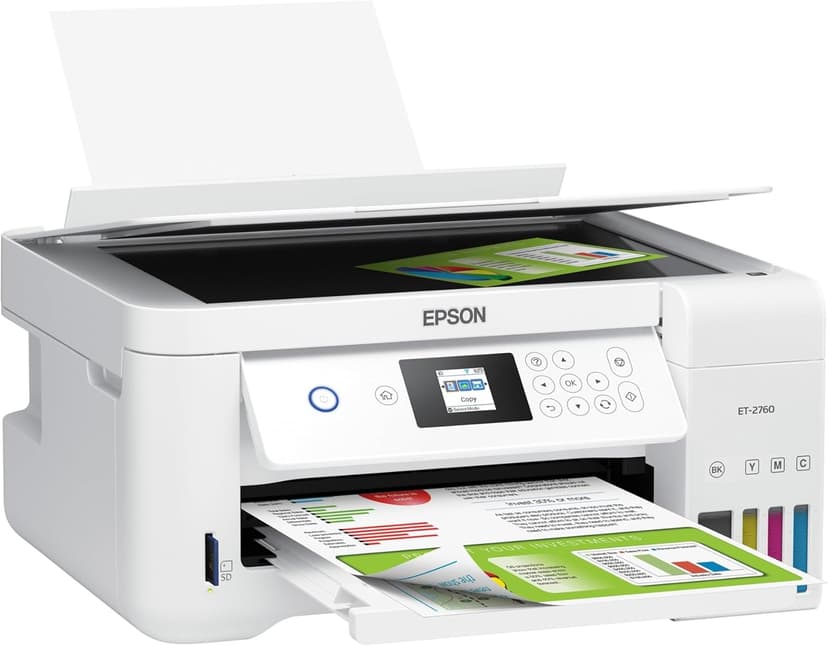 Epson EcoTank ET-2760 Wireless Color All-in-One Cartridge-Free Supertank Printer with Scanner and Copier