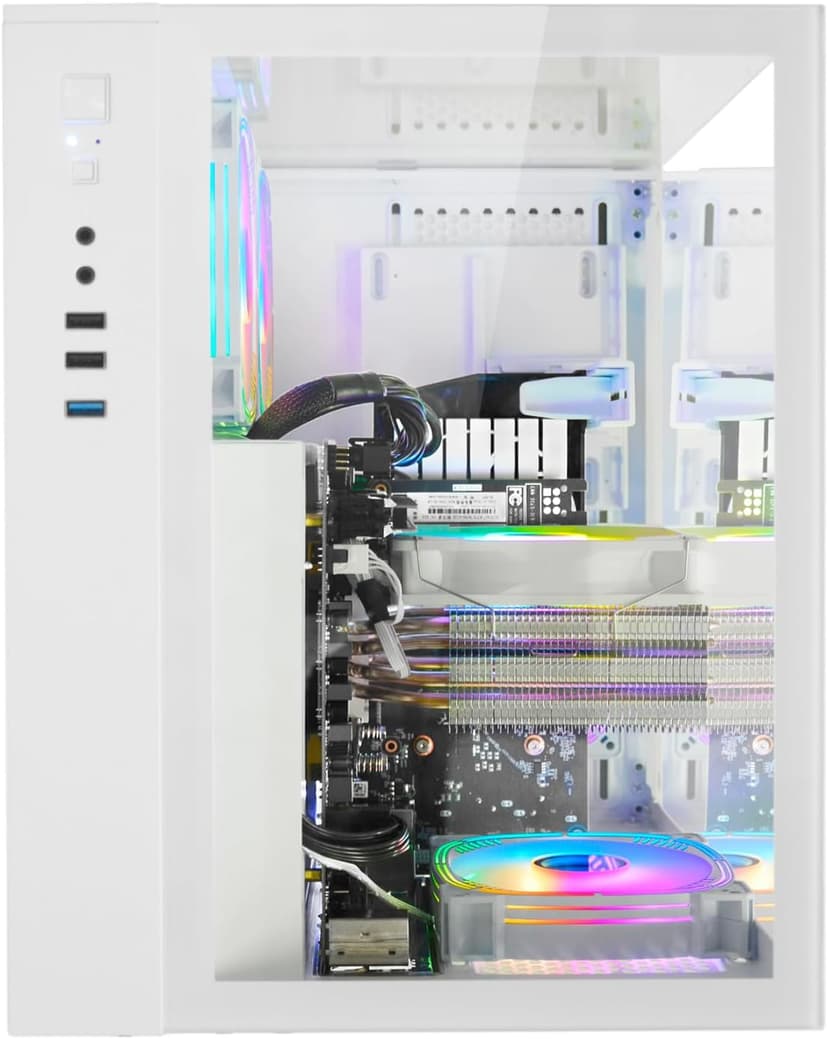 LXZ Gaming PC Desktop Core I5-13400F 6 core, RTX 4060 8G, 32G DDR4 RAM, 1TB NVME SSD, Prebuilt Tower Computer for Gaming, Home and Office (White)