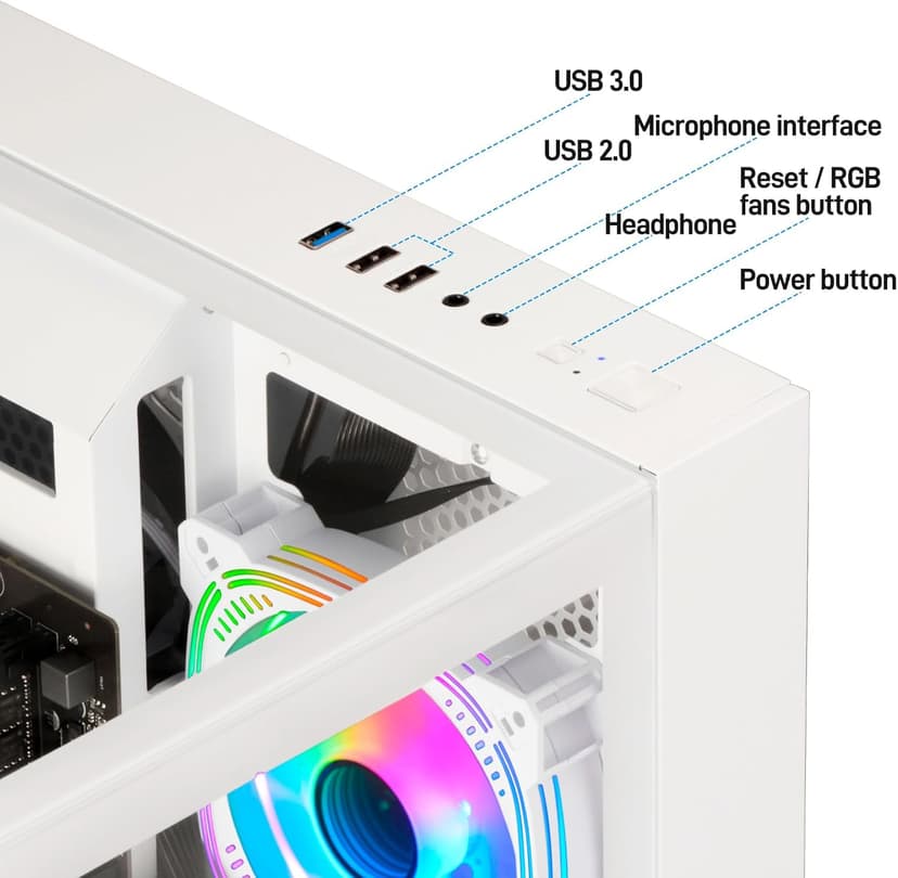 LXZ Gaming PC Desktop Core I5-13400F 6 core, RTX 4060 8G, 32G DDR4 RAM, 1TB NVME SSD, Prebuilt Tower Computer for Gaming, Home and Office (White)