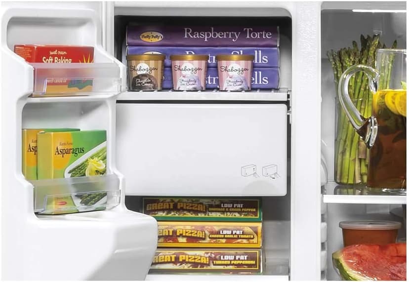GE GSS25IYNFS 36" Side by Side Refrigerator with 25.14 cu. ft. Total Capacity Showcase LED Lighting and Hidden Hinge in Stainless Steel