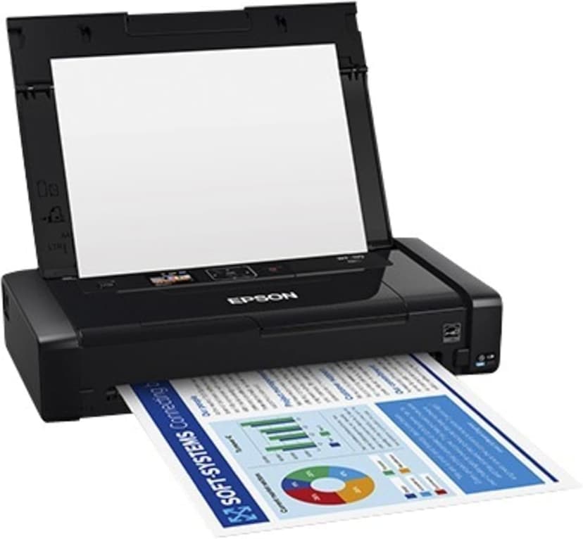 Epson Workforce WF-110 Wireless Color Mobile Printer,White, Small,Black