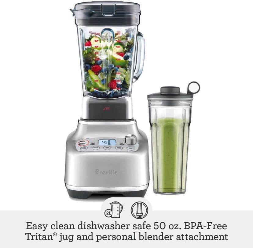 Breville BBL920BSS Super Q Commercial-Grade Home Blender, Brushed Stainless Steel