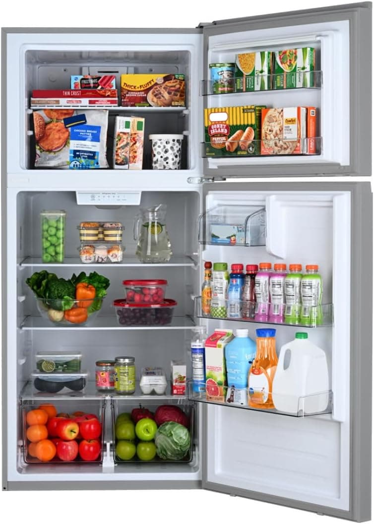 Kenmore 30 in. 18.2 cu. ft. Capacity Refrigerator/Freezer with Adjustable Glass Shelving, Humidity Control Crispers, Gallon Door Bins, ENERGY STAR Certified, Fingerprint Resistant Stainless Steel