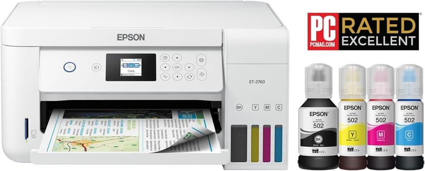 Epson EcoTank ET-2760 Wireless Color All-in-One Cartridge-Free Supertank Printer with Scanner and Copier