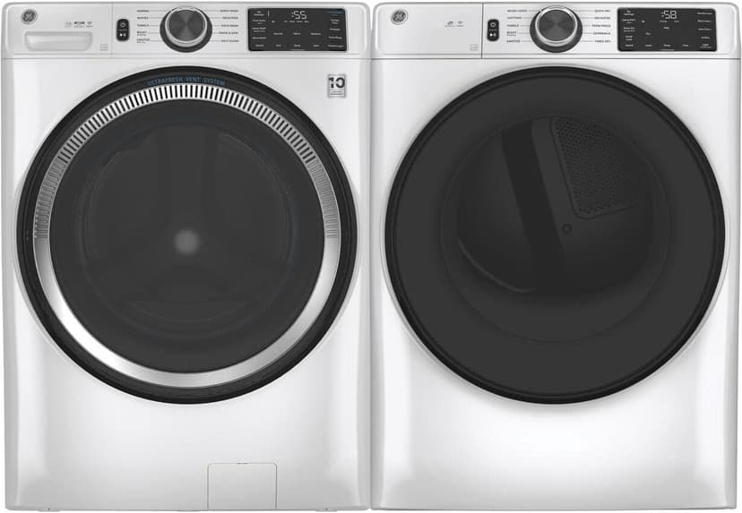 GE GFW550SSNWW 28" Front Load Washer with 4.8 cu. ft. Capacity UltraFresh Vent System with OdorBlock Microban Antimicrobial Technology and Built-in WiFi in White