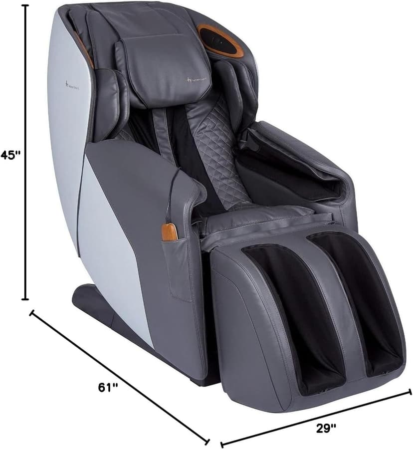 Human Touch Quies Zero Gravity Massage Chair, Full Body Back, Leg, Shoulder Acupressure, 9 Programmed S & L Track Massages, Dual Lumbar Heat w Extending Calf & Foot Massage, Built-in Speakers, Gray