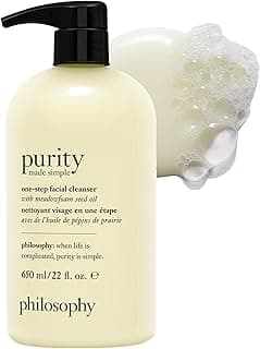 philosophy purity made simple one-step facial cleanser- with meadowfoam seed oil gently cleanses & melts away dirt, oil & stubborn makeup paraben-free face wash