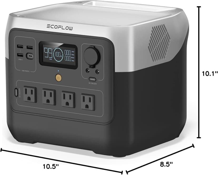 EF ECOFLOW Portable Power Station RIVER 2 Pro, 768Wh LiFePO4 Battery, 70 Min Fast Charging, 4X800W AC Outlets, Solar Generator for Outdoor Camping/RVs/Home Use