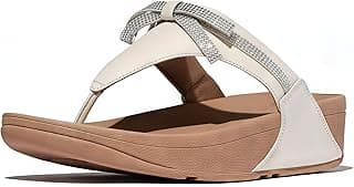 FitFlop womens Lulu Glitz-bow Leather Toe-post Sandals