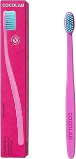 Cocolab Cocobrush, Ultra-Soft Manual Toothbrush, Dentist-Designed, Gentle on Gums, Made from Recycled Plastic, Cherry Blossom